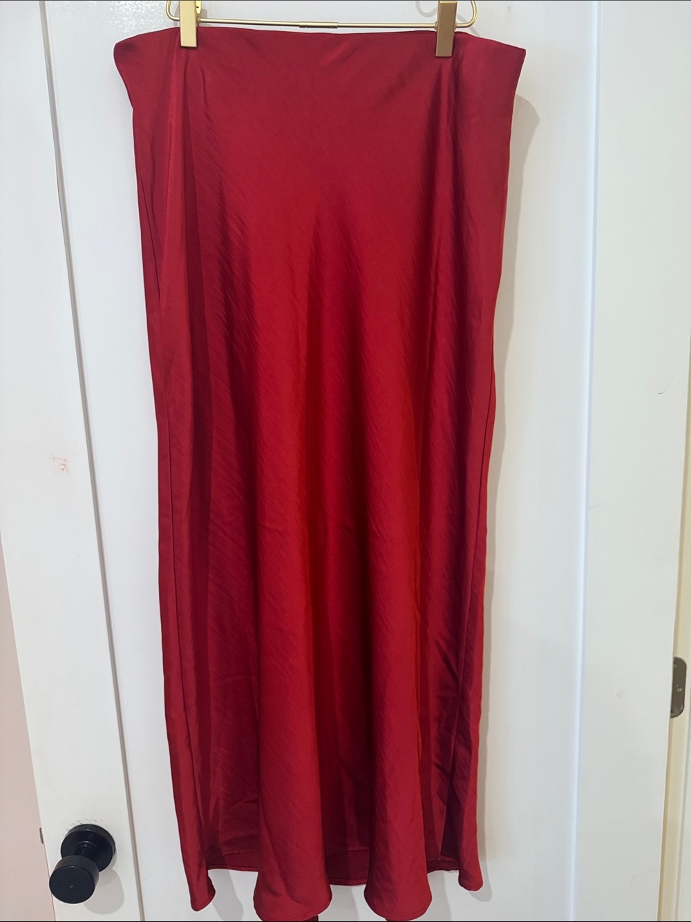a new day Red Satin Maxi Skirt
